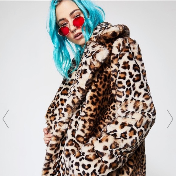 Dolls Kill Leopard Coat - Picture 1 of 6
